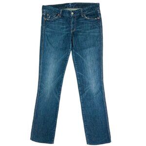 7 for all mankind straight blue jeans women  size 30